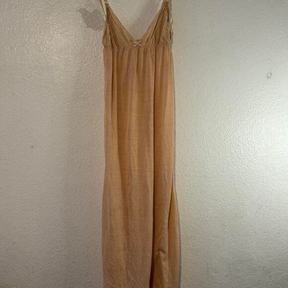 My Angel Women's Peach Lace Slip Maxi Dress Small Coquette Fairy Y2K Style - Picture 2 of 8